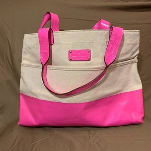 NEW LOW PRICE! Kate Spade Canvas Tote Pink Accents